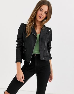 hollister leather jacket womens