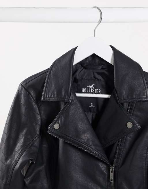 Hollister leather jacket mens outlet
