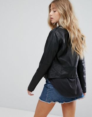 hollister faux leather biker jacket