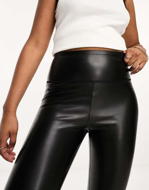 Hollister faux leather leggings in black