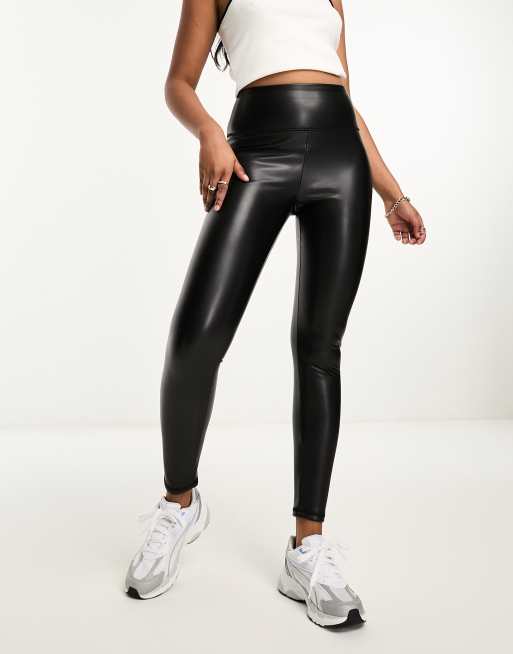 Hollister faux leather legging in black, ASOS