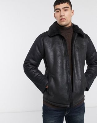 Hollister faux leather shearling 