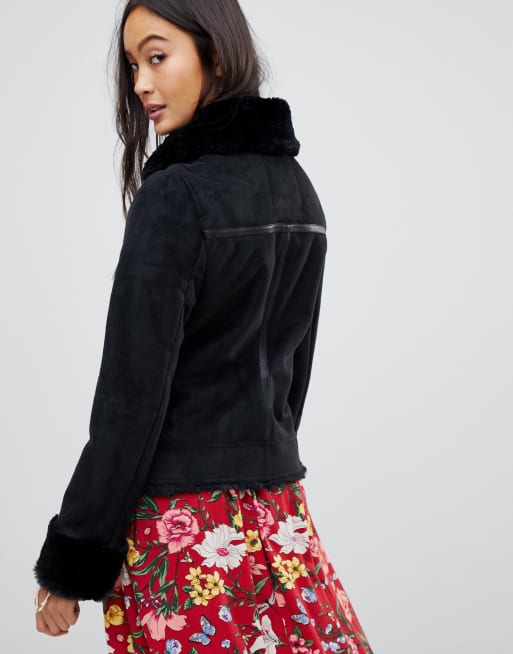 Hollister shop shearling jacket
