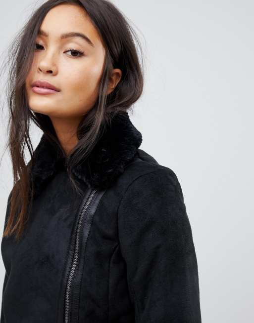 Hollister shearling jacket online