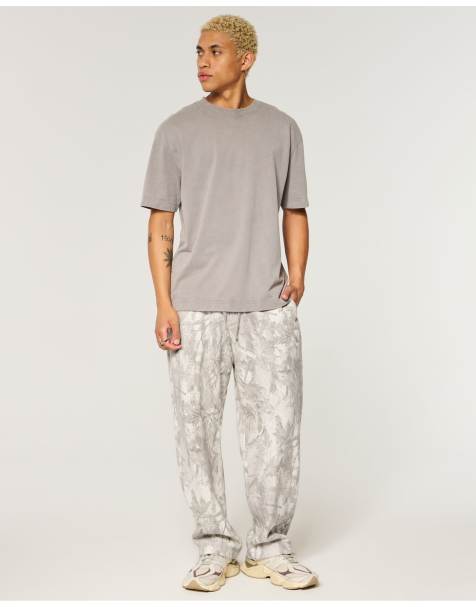 Hollister feel good baggy sweatpants in cream camo - view 1