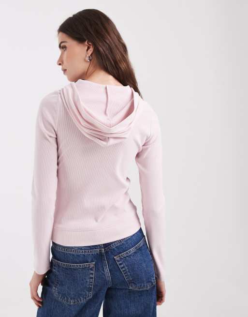 Hollister felpa con cappuccio aderente a maniche lunghe rosa baby, 4 di 9