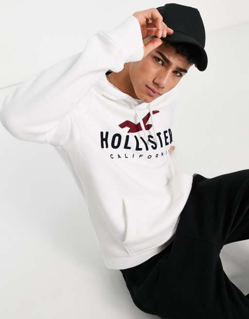 Felpa hollister bianca shop