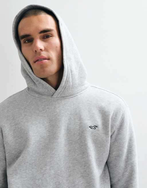Hollister felpa con cappuccio comoda con logo icon in grigio, 1 di 5