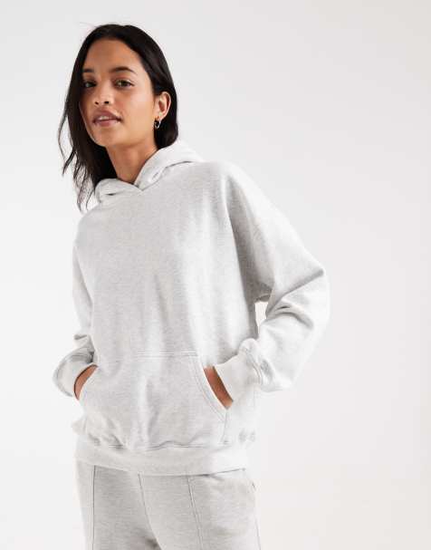 Hollister felpa con cappuccio oversize grigio chiaro - view 1