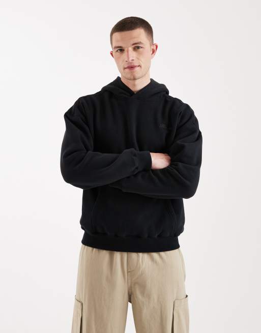 Hollister - Felpa con cappuccio oversize nera con logo piccolo
