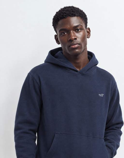 Hollister felpa con cappuccio regular fit con logo iconico blu navy, 6 di 9