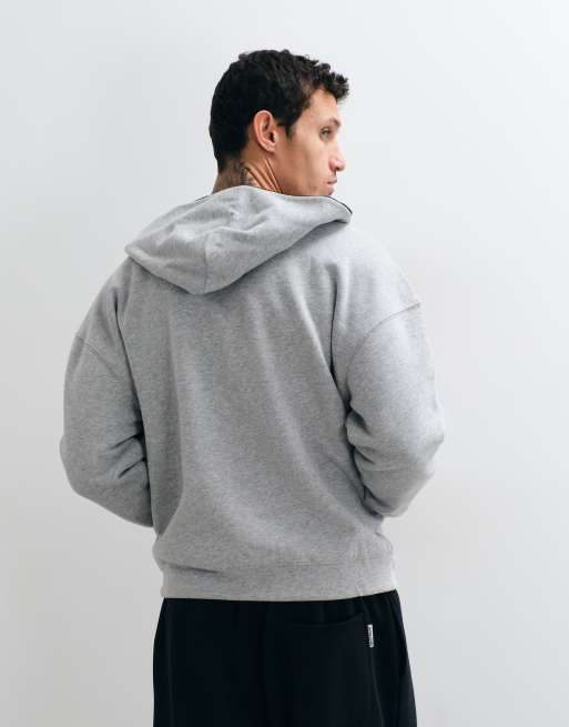 Hollister felpa con cappuccio reversibile con zip in nero e grigio, 5 di 5