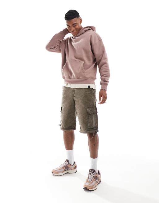 Hollister Felpa con cappuccio squadrata rosa malva scuro ASOS