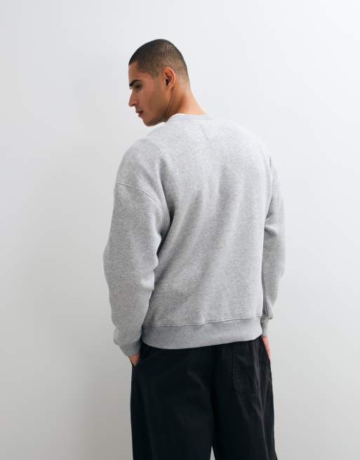 Hollister felpa girocollo squadrata grigio chiaro, 3 di 9