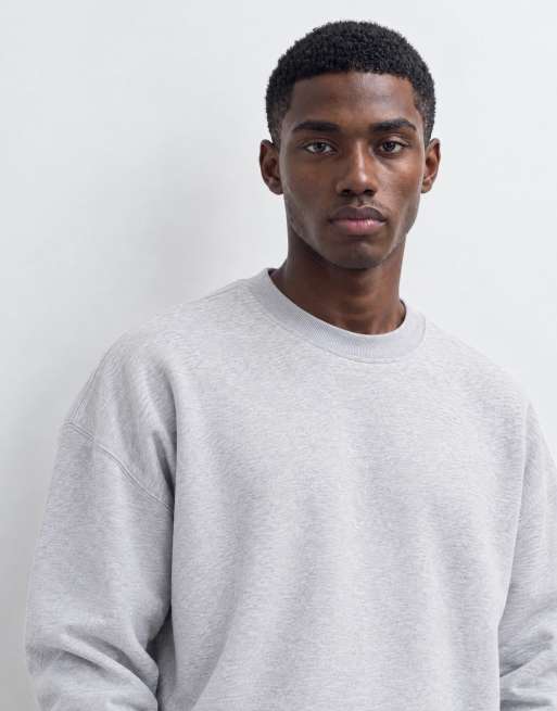 Hollister felpa girocollo squadrata grigio chiaro, 7 di 9
