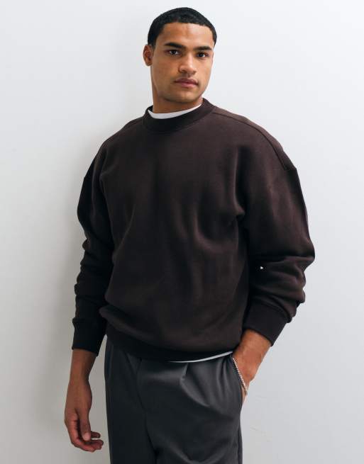 Hollister felpa girocollo squadrata marrone, 2 di 10