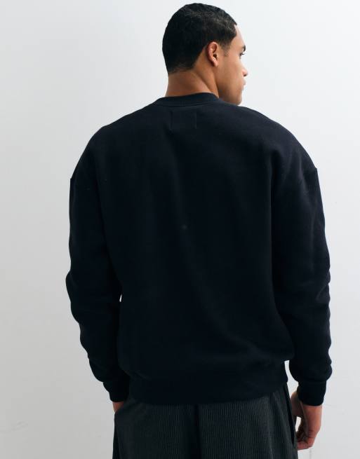 Hollister felpa girocollo squadrata nera, 2 di 5