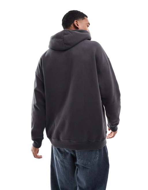 Hollister - Felpa grigia con cappuccio e logo, 4 di 4