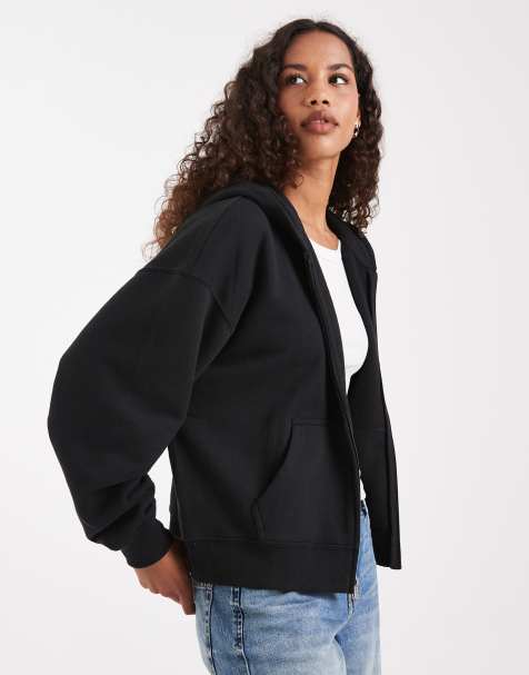 Hollister - Felpa nera con cappuccio e zip - view 1