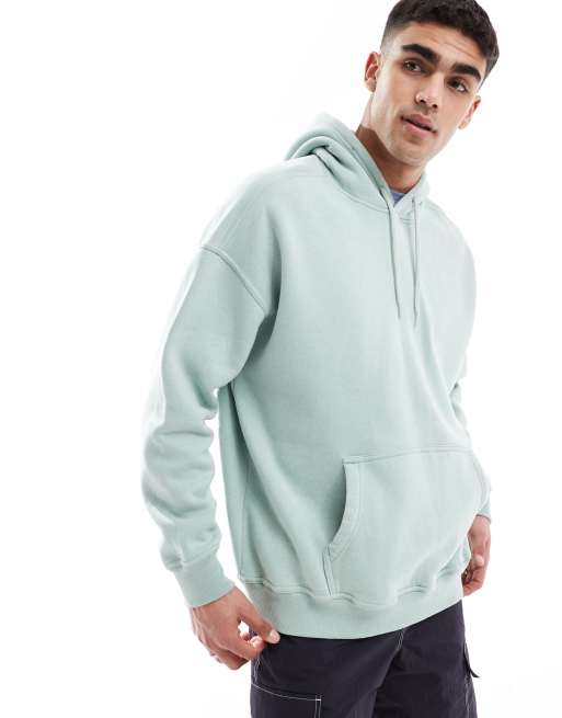 Hollister - Felpa oversize verde con cappuccio e logo