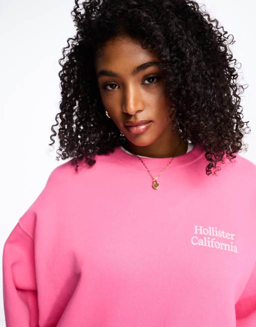 Hollister Felpa rosa acceso con logo piccolo ASOS