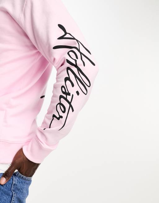 Felpa hollister rosa uomo discount