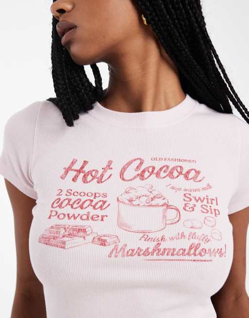 Hollister festive graphic T-shirt in light pink, 2 of 4