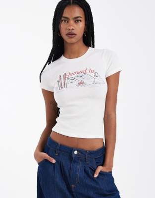 Hollister Festive Graphic T-shirt In White