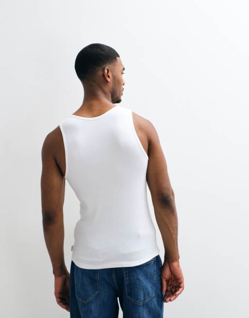 Hollister – Figurbetontes, geripptes Tanktop in Weiß, 5 von 5
