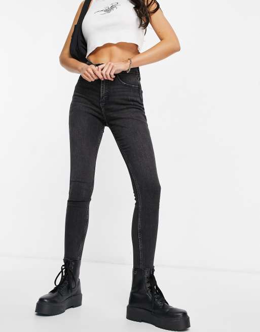 Hollister fit high rise jeans in black ASOS