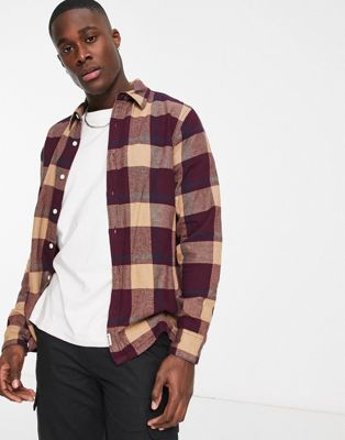 Hollister flannel check shirt in red