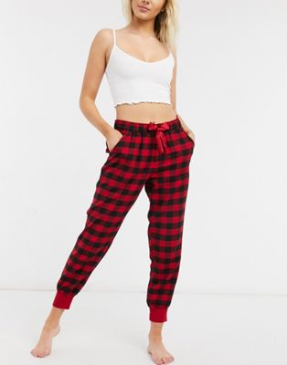 Hollister flannel jogger in red | ASOS