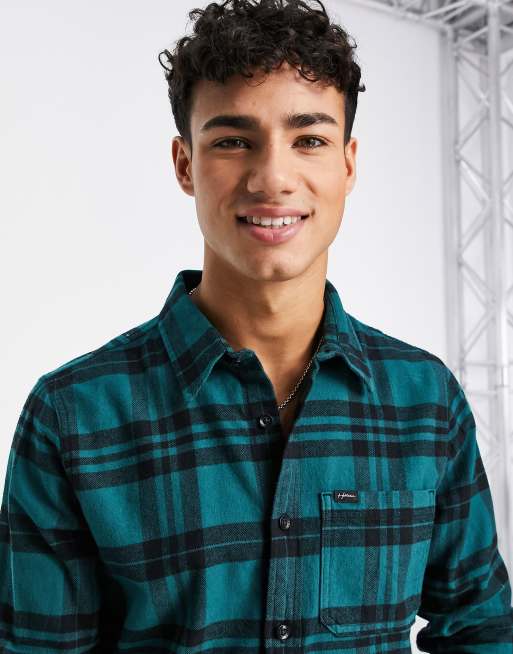 Hollister flannel shirt in blue check ASOS