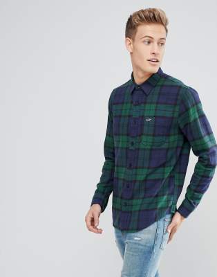 hollister green plaid shirt