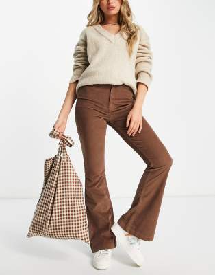 Hollister flare corduroy trousers in 