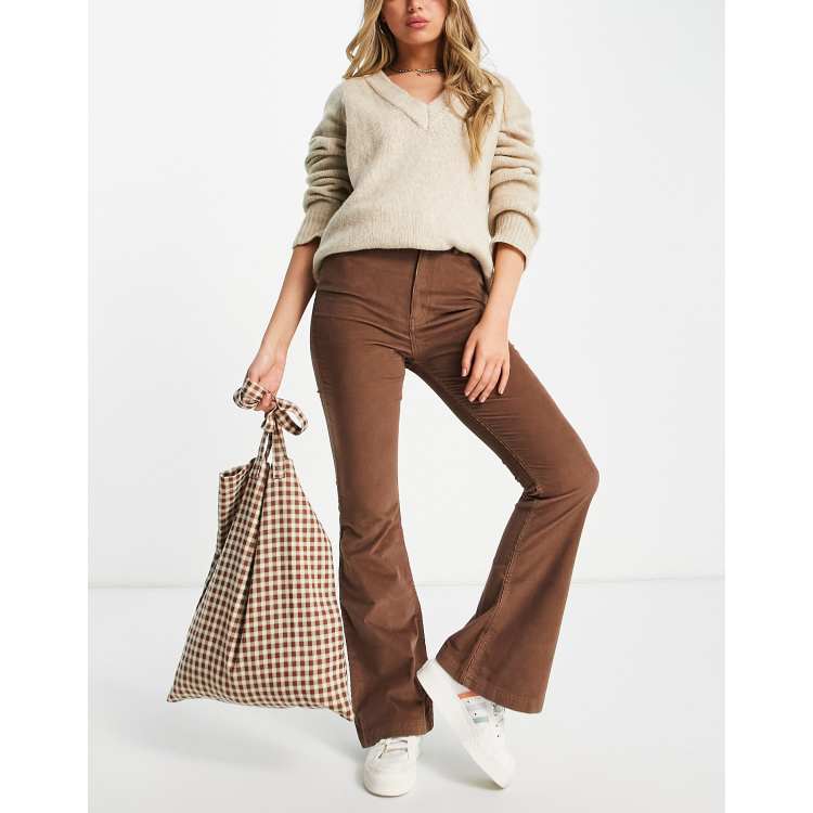 Topshop zip flare corduroy pants store