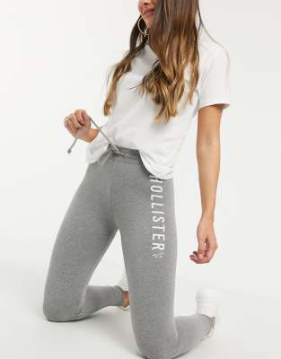 Hollister fleece leggings in grey | ASOS