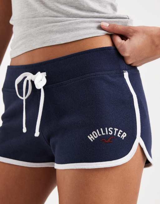Hollister fleece mini shorts in navy