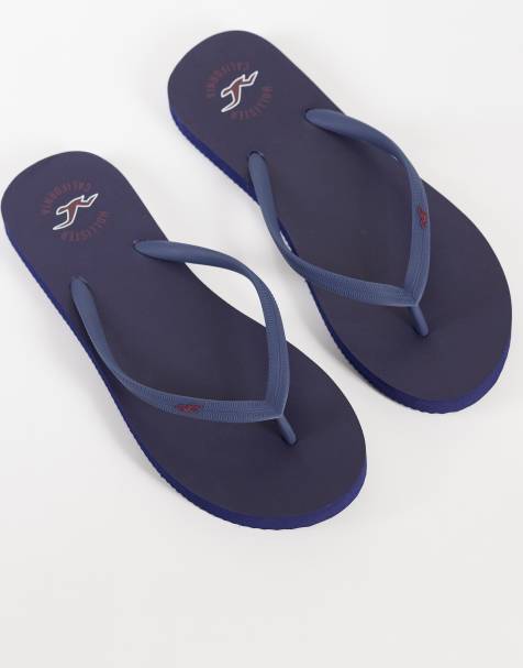 Hollister flip flops in navy - view 1
