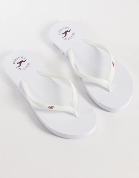 Hollister flip flops in white - view 1