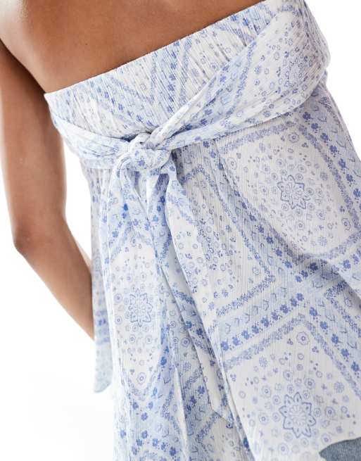 Hollister flowy hem tube top in geo print, 2 of 4