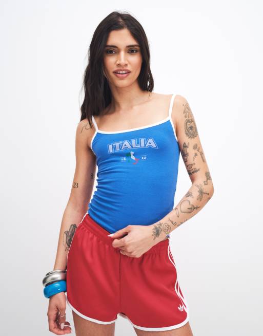 Hollister football style Italy cami top in blue, 2 of 4