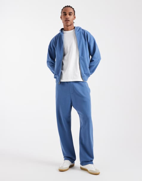 Hollister french terry logo sweatpants in blue - part of a set - view 1
