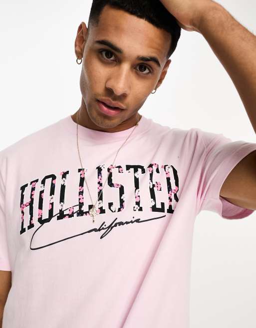 Pink hollister shirt outlet