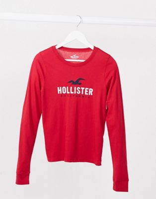 hollister red long sleeve