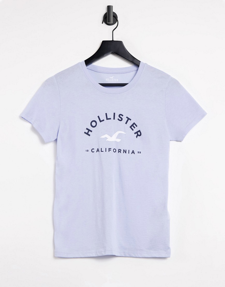 Hollister Front Logo Tee In Blue-blues