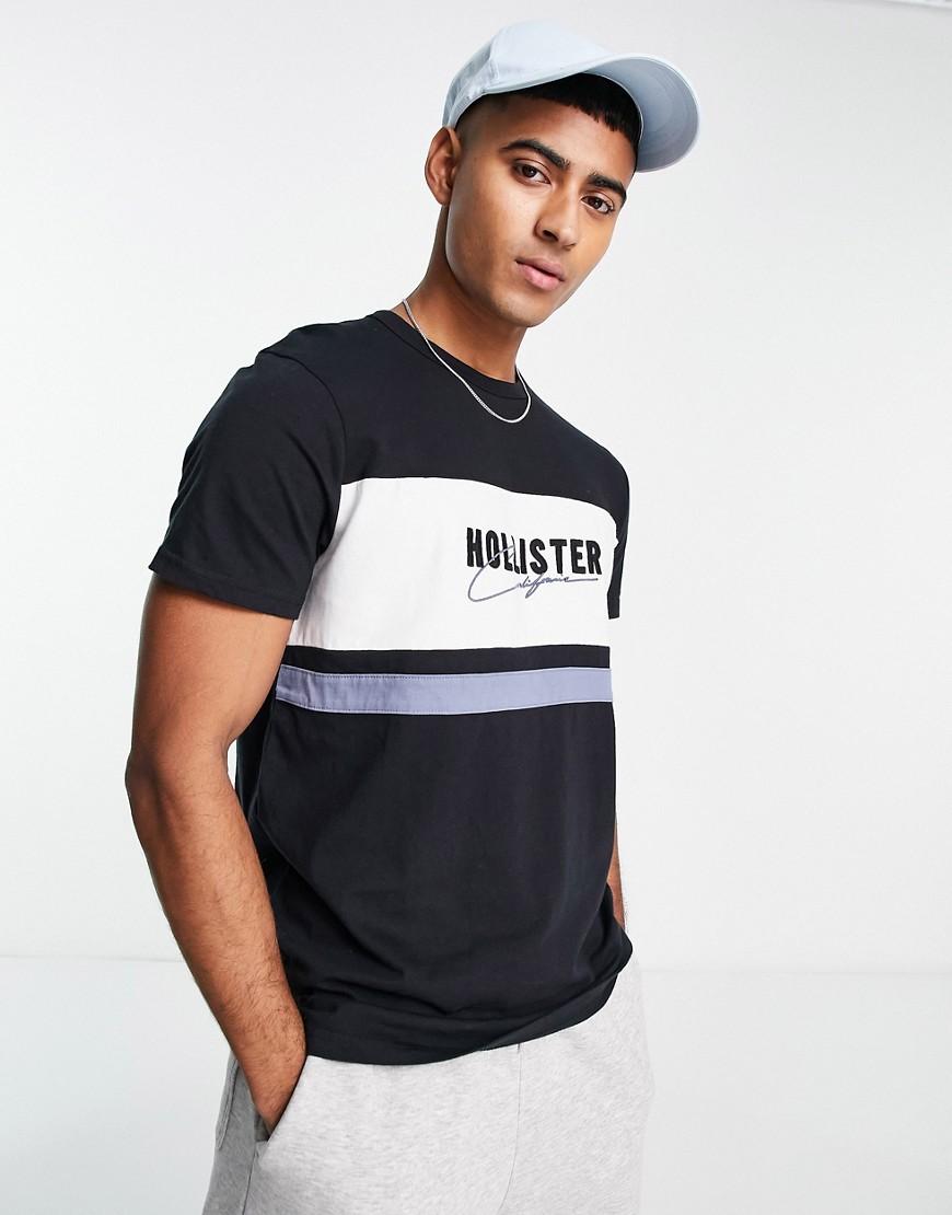 Hollister front panel logo t-shirt in black