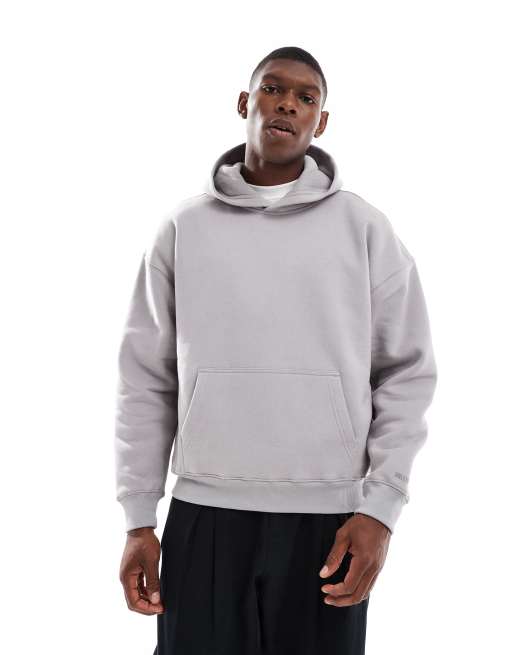 Hollister front pocket boxy hoodie in gray