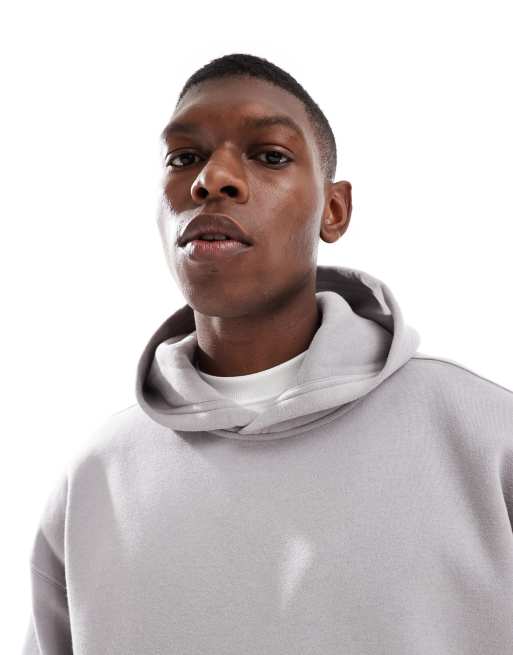 Hollister front pocket boxy hoodie in gray
