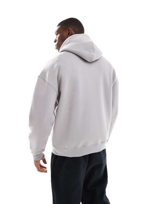 Hollister front pocket boxy hoodie in gray